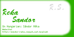 reka sandor business card