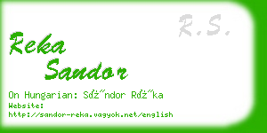 reka sandor business card